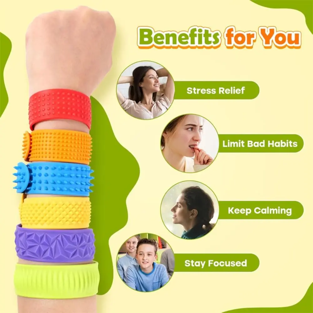 6pcs Hands Clap Circle Silicone Slap Bracelets Wearable Design Patted Bracelets Sensory Textured Wristbands Surface Portable
6pcs Hands Clap Circle Silicone Slap Bracelets Wearable Design Patted Bracelets Sensory Textured Wristbands Surface Portable