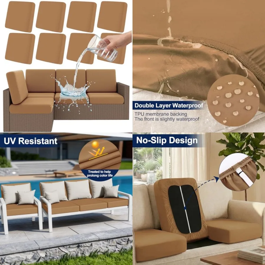 Waterproof Patio Cushion Covers, Stretch Outdoor Couch Slipcovers Replacement Washable Furniture Protector Sofa Chair Seat Cove
Waterproof Patio Cushion Covers, Stretch Outdoor Couch Slipcovers Replacement Washable Furniture Protector Sofa Chair Seat Cove