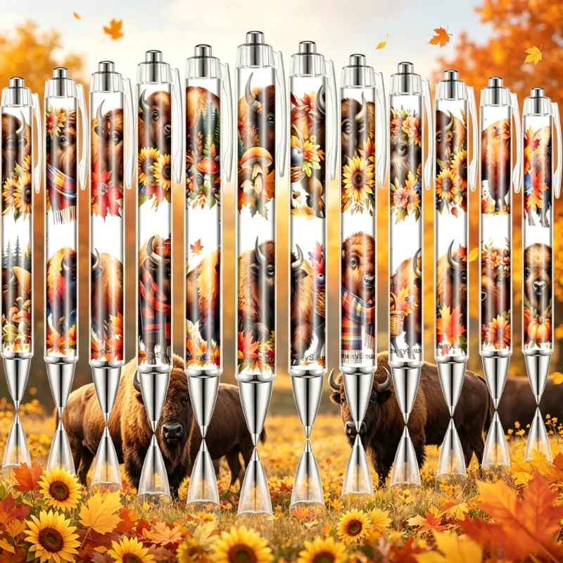 12PCS Autumn Bison, Sunflower & Forest Retractable Ballpoint Pens, Highland Cow Design, Fine Point Durable Office Stationery, Ra
12PCS Autumn Bison, Sunflower & Forest Retractable Ballpoint Pens, Highland Cow Design, Fine Point Durable Office Stationery, Ra