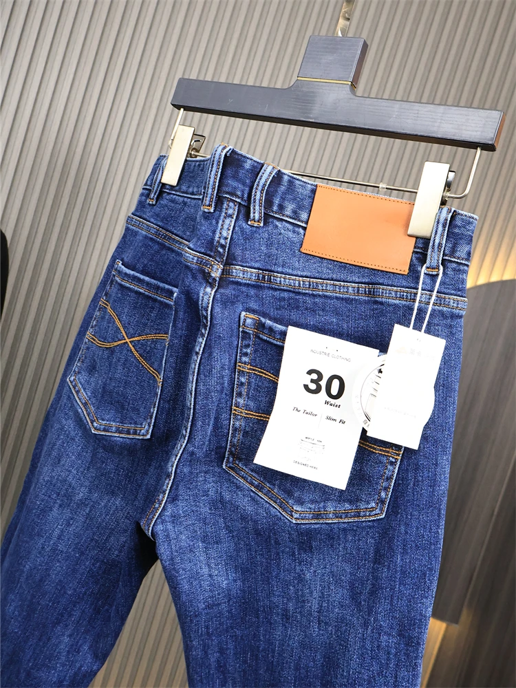 Классические хлопковые эластичные джинсы с завышенной талией, мужские элитные повседневные эластичные облегающие длинные брюки, осенний сезон, свободные брюки со средней талией...
Классические хлопковые эластичные джинсы с завышенной талией, мужские элитные повседневные эластичные облегающие длинные брюки, осенний сезон, свободные брюки со средней талией...