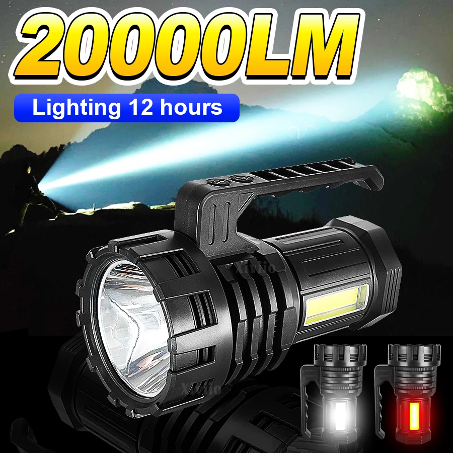 NEW 2000000LM Most Powerful Flashlights Rechargeable LED Torch Outdoor Emergency Camping Hiking Portable Lantern Searchlight
NEW 2000000LM Most Powerful Flashlights Rechargeable LED Torch Outdoor Emergency Camping Hiking Portable Lantern Searchlight