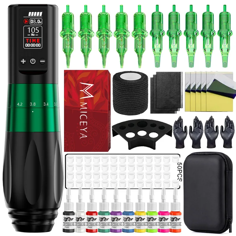 BIGWASP Wireless Tattoo Machine Kit Adjustable Stroke 2.0-4.2mm OLED Display 20pcs Mixed Cartridge Needles for Tattoo Artists
BIGWASP Wireless Tattoo Machine Kit Adjustable Stroke 2.0-4.2mm OLED Display 20pcs Mixed Cartridge Needles for Tattoo Artists