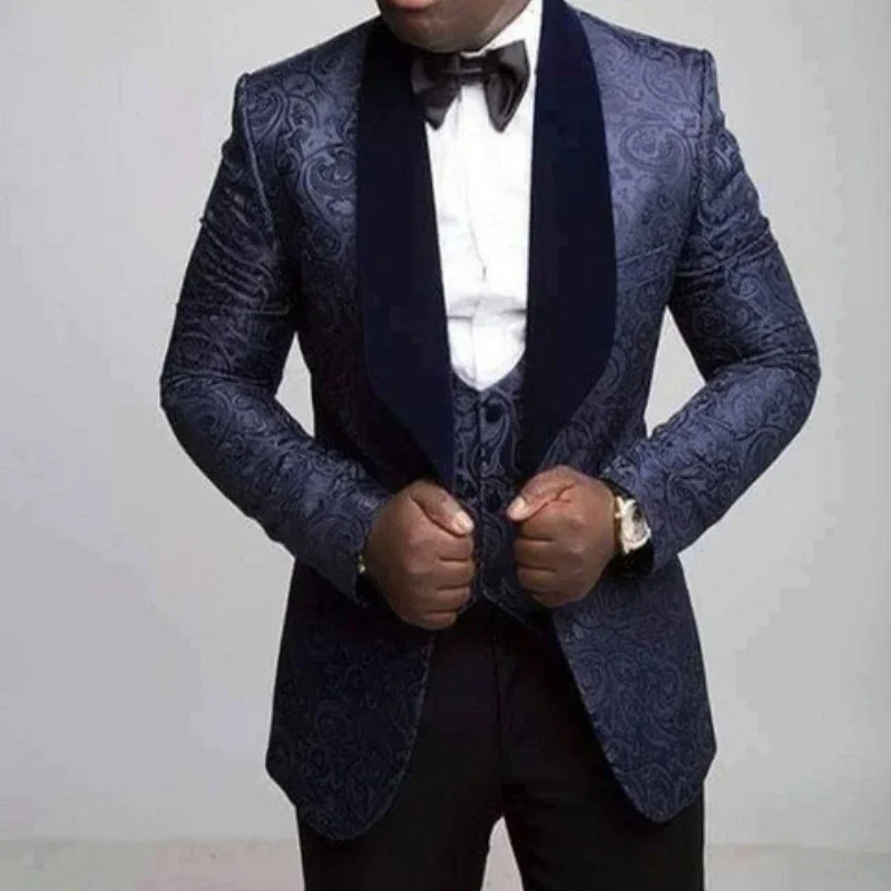 Floral Pattern Suits For Mens Wedding Groom Tuxedo With Velvet Shawl Lapel Slim Fit Fashion Blazer 3 Pieces African Costume
Floral Pattern Suits For Mens Wedding Groom Tuxedo With Velvet Shawl Lapel Slim Fit Fashion Blazer 3 Pieces African Costume