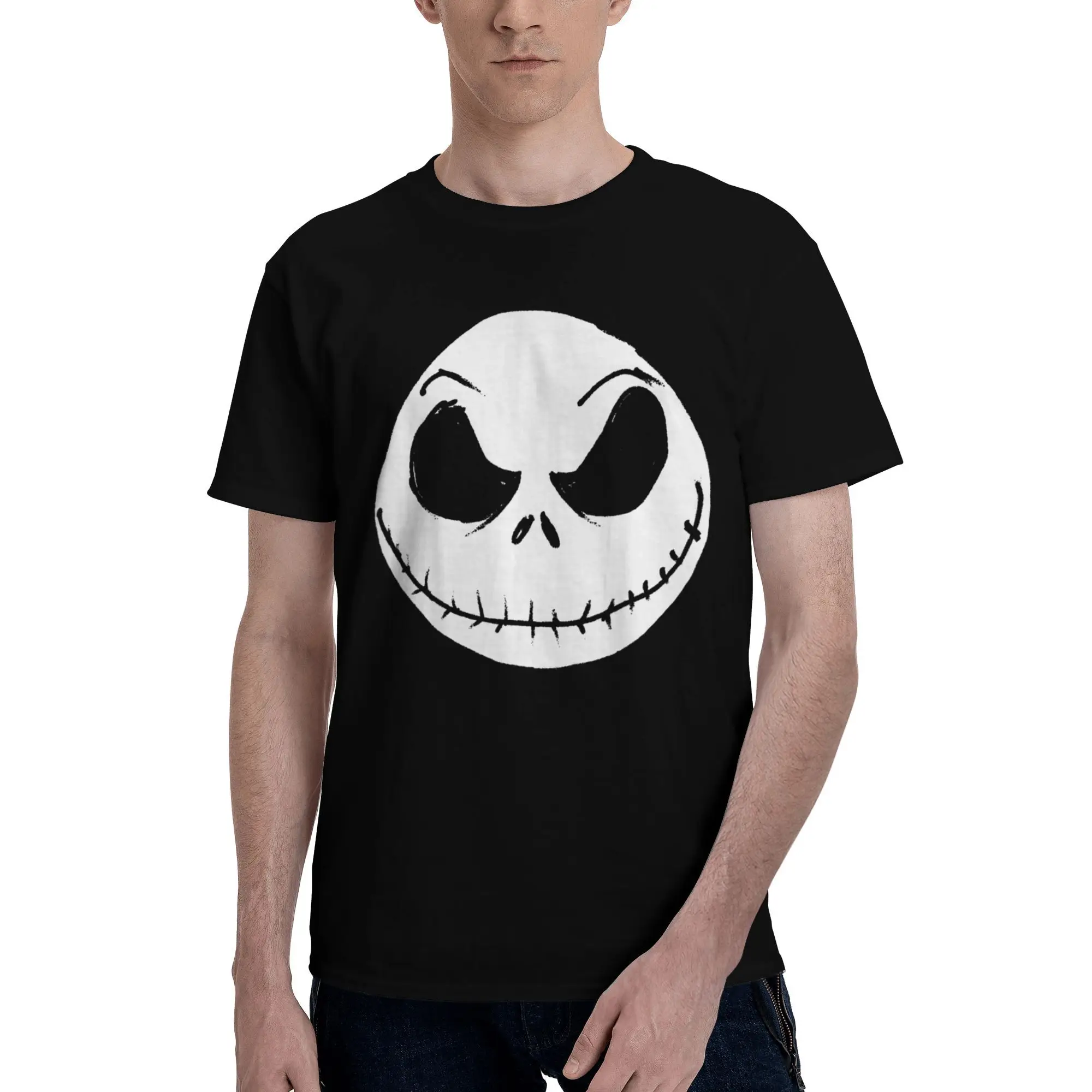 Fashion The Nightmare Before Christmas Jack Skellington Face T Shirt For Unisex Pure Cotton T-shirts Short Sleeve Tops
Fashion The Nightmare Before Christmas Jack Skellington Face T Shirt For Unisex Pure Cotton T-shirts Short Sleeve Tops