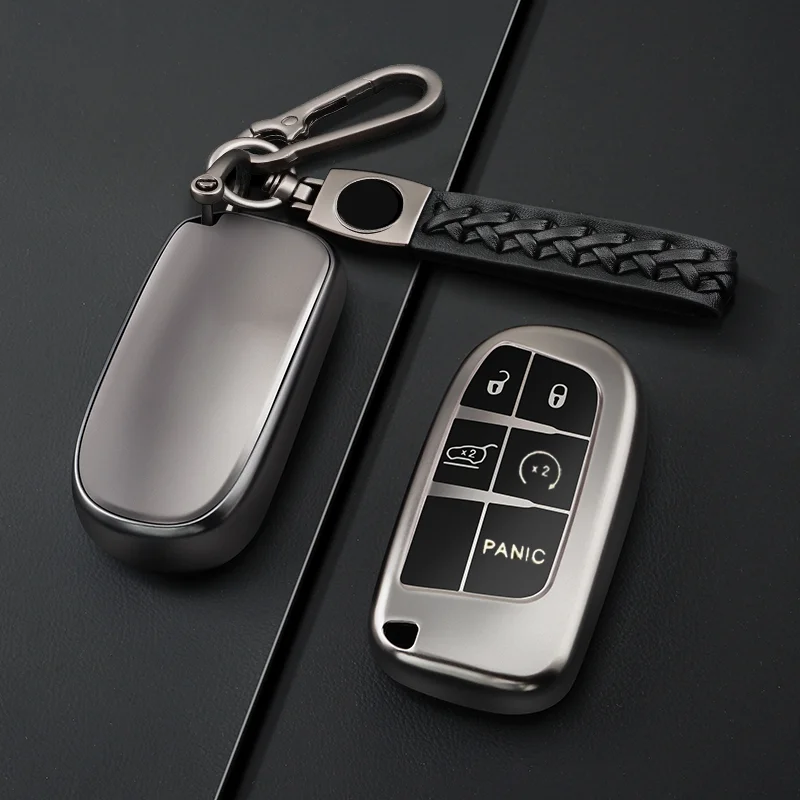 Metallic Gray TPU 5 Button for Jeep Renegade Frand Cherokee Dodge Journey Charger Chrysler Remote Car Key Case Cover Fob Holder
Metallic Gray TPU 5 Button for Jeep Renegade Frand Cherokee Dodge Journey Charger Chrysler Remote Car Key Case Cover Fob Holder