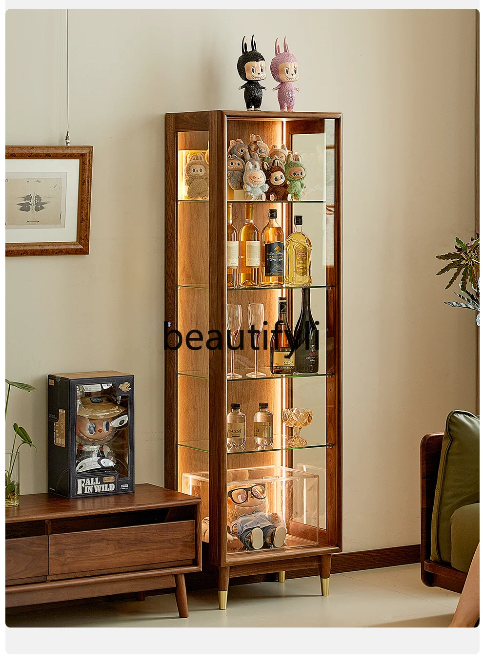 North American black walnut display cabinet Solid wood wine cabinet Transparent, glass display edge, wall figure cabinet
North American black walnut display cabinet Solid wood wine cabinet Transparent, glass display edge, wall figure cabinet