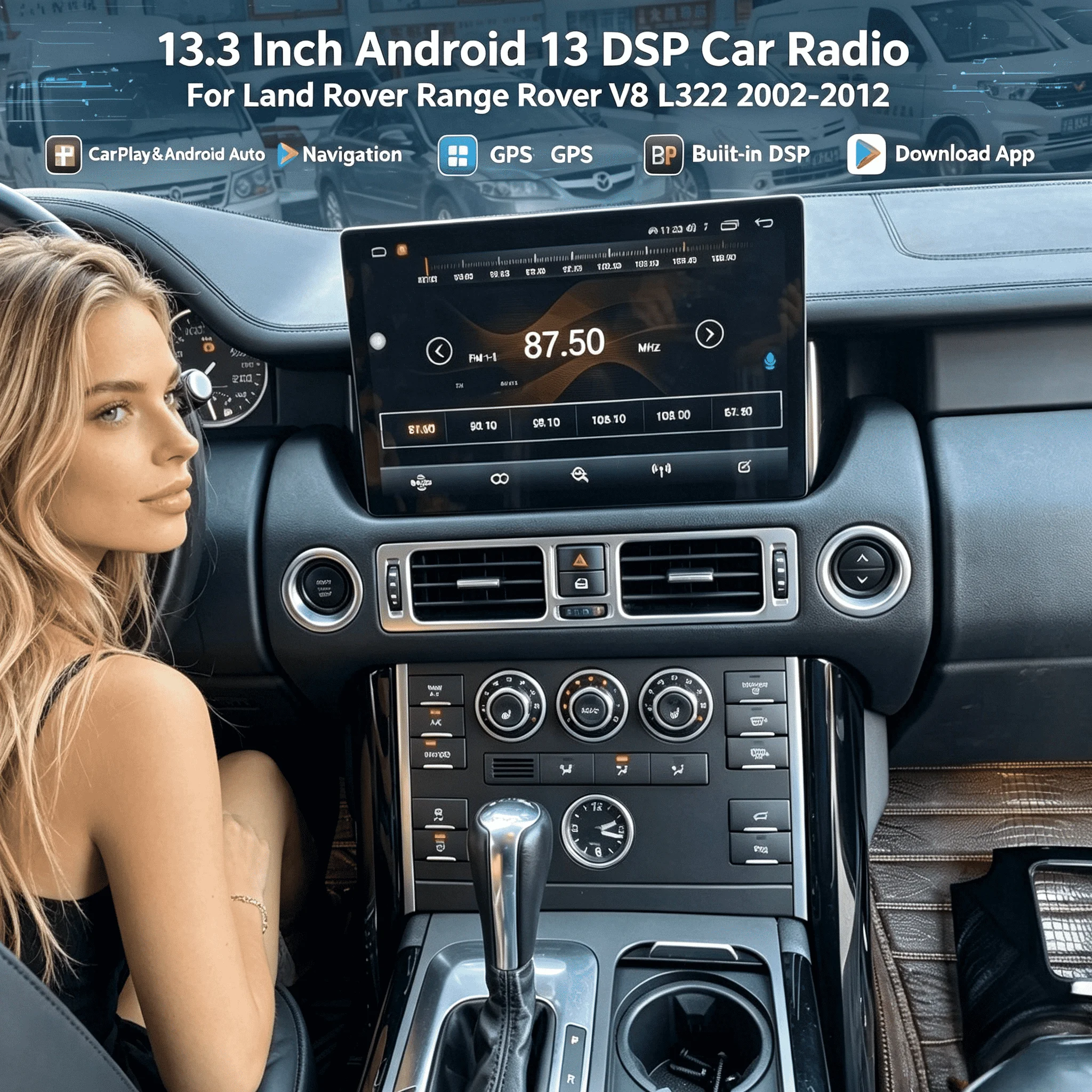 13.3" Android 13 DSP Car Radio For Land Rover Range Rover V8 L322 2002-2012 Wireless Carplay GPS Intelligent Multimedia Video
13.3" Android 13 DSP Car Radio For Land Rover Range Rover V8 L322 2002-2012 Wireless Carplay GPS Intelligent Multimedia Video