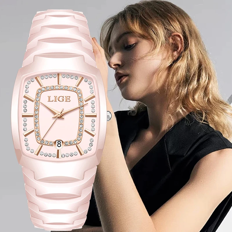 LIGE Elegant Classic Quartz Watches for Woman Luxury Fashion Calendar Ceramic Strap Simple Diamond Dial Waterproof Women's Watch
LIGE Elegant Classic Quartz Watches for Woman Luxury Fashion Calendar Ceramic Strap Simple Diamond Dial Waterproof Women's Watch