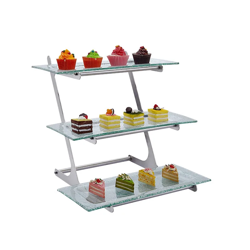 New rectangular three-layer cake stand with hot-melt glass, food display stand, sushi buffet plate, fruit plate
New rectangular three-layer cake stand with hot-melt glass, food display stand, sushi buffet plate, fruit plate