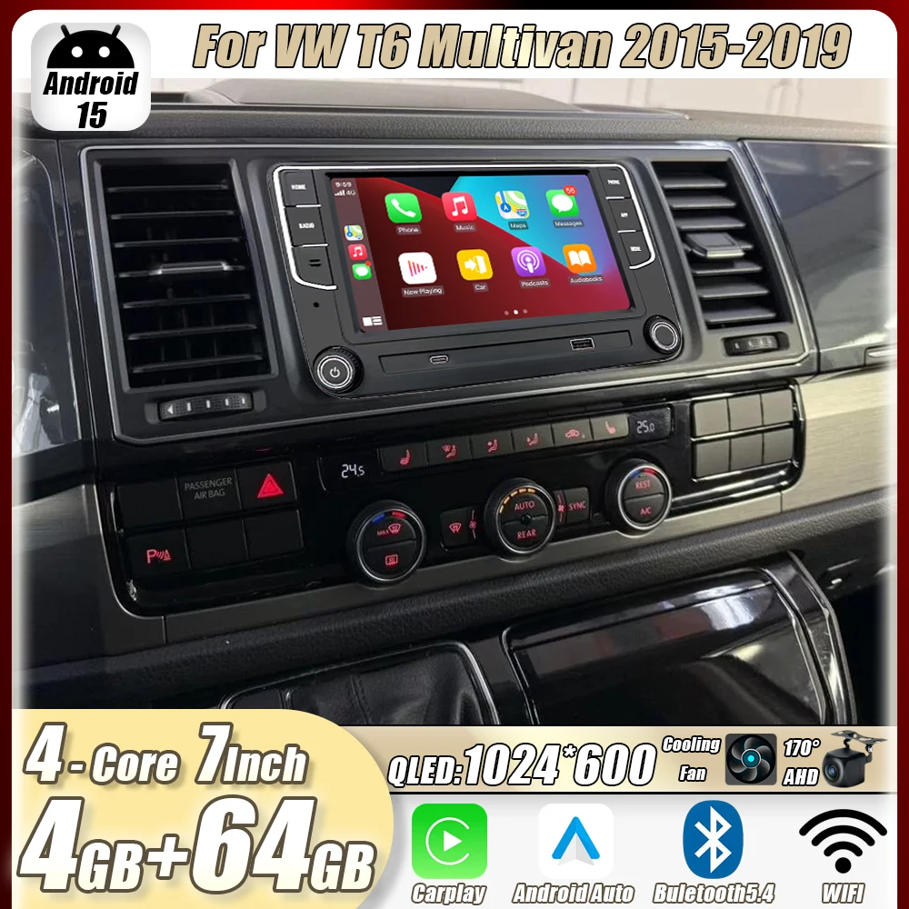 4GB+64GB 7" For VW T6 Multivan 2015-2019 Car Stereo Radio CarPlay Android15 Auto Head Unit GPS 4G+WIFI Navi Multimedia Player
4GB+64GB 7" For VW T6 Multivan 2015-2019 Car Stereo Radio CarPlay Android15 Auto Head Unit GPS 4G+WIFI Navi Multimedia Player