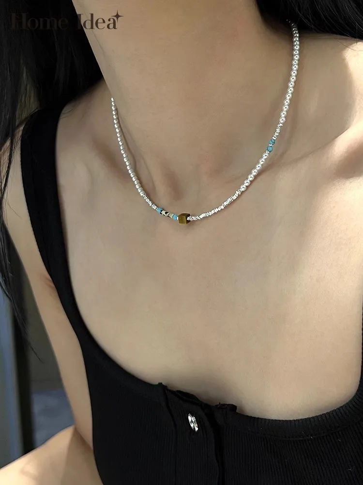 925 Silver Ladies Pearl Beaded Short Necklace Fine Silver Jewelry Party Women Fashion Necklace
925 Silver Ladies Pearl Beaded Short Necklace Fine Silver Jewelry Party Women Fashion Necklace