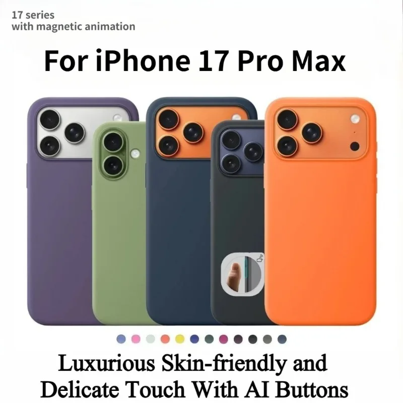 1:1 Official Liquid Silicone Case for Apple IPhone 17 Pro Max 17Pro Air Animation Case for MagSafe Wireless Charging Cover
1:1 Official Liquid Silicone Case for Apple IPhone 17 Pro Max 17Pro Air Animation Case for MagSafe Wireless Charging Cover