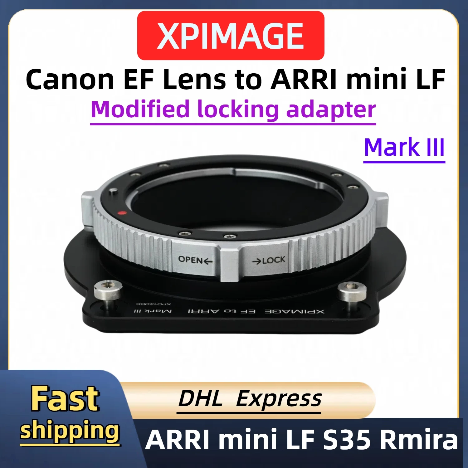 XPIMAGE EF-ARRI III Adapter for CANON EF/EOS Lens to ARRI Compatible ALEXA mini LF mini Amira F65 and ALEXA S35 EF to ARRI III
XPIMAGE EF-ARRI III Adapter for CANON EF/EOS Lens to ARRI Compatible ALEXA mini LF mini Amira F65 and ALEXA S35 EF to ARRI III