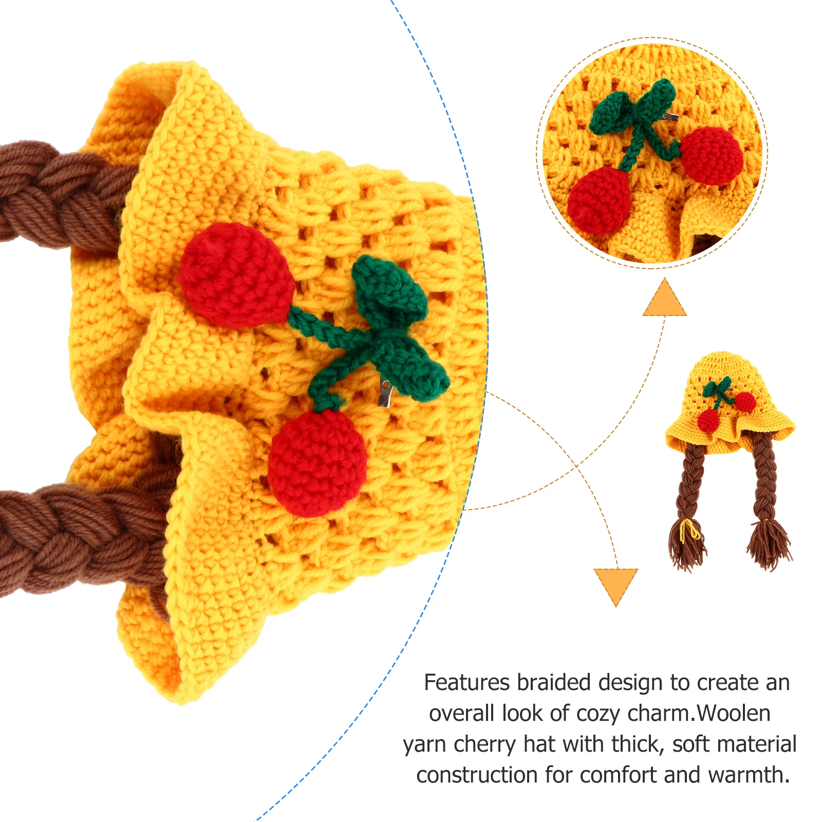 Woolen Hat Kids Knitting Adjustable Stylish Cherry Yarn Warm Cozy Durable Practical Braided Fits Sizes Winter Baby Care
Woolen Hat Kids Knitting Adjustable Stylish Cherry Yarn Warm Cozy Durable Practical Braided Fits Sizes Winter Baby Care