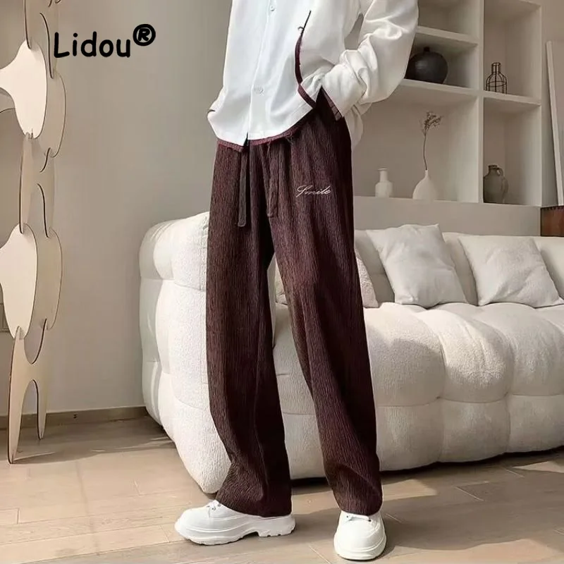 Ice Silk Texture Summer Loose Men Pants Wide-leg Comfortable Sagging Sensation Classic Waist Drawstring Male Pocket Trousers
Ice Silk Texture Summer Loose Men Pants Wide-leg Comfortable Sagging Sensation Classic Waist Drawstring Male Pocket Trousers