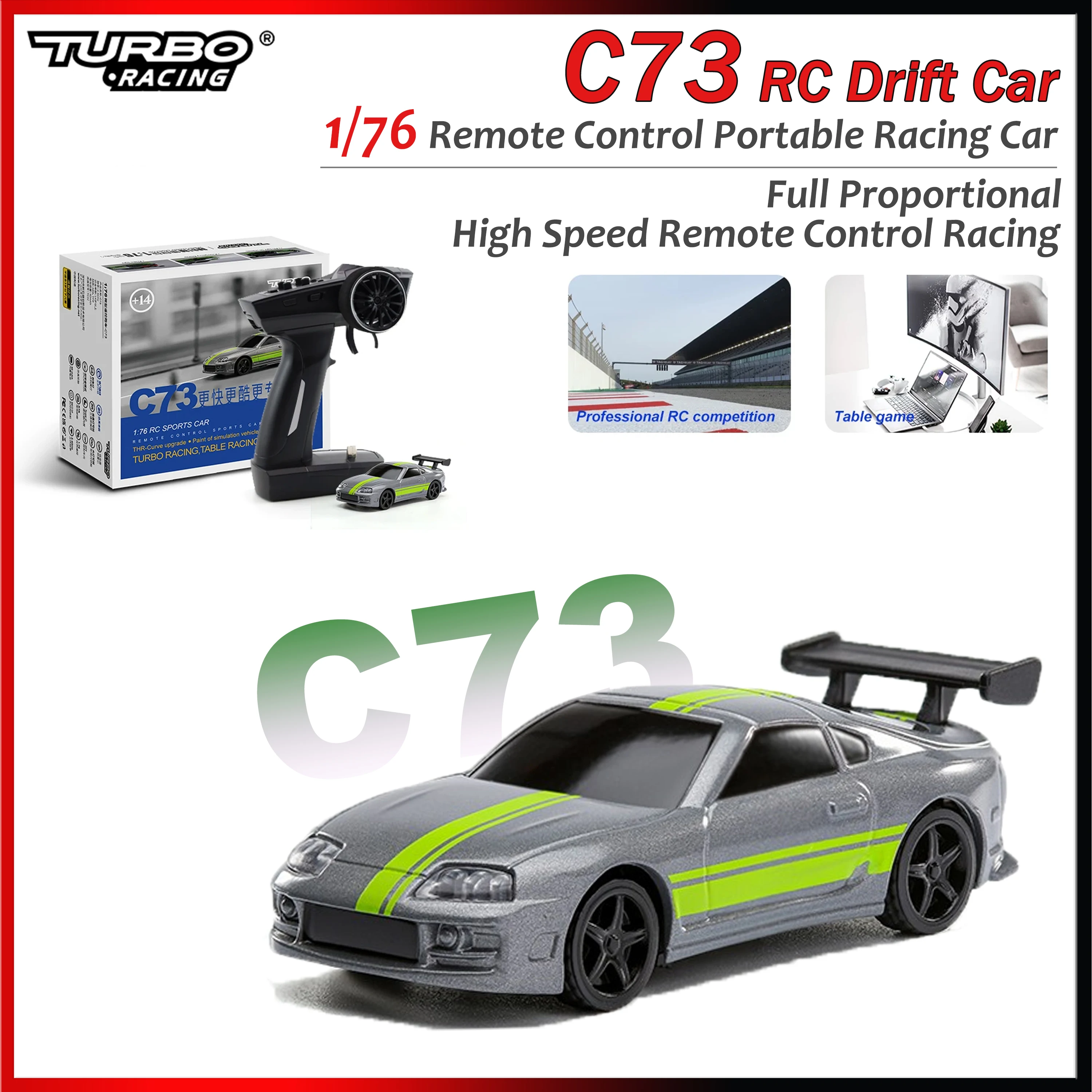 Turbo Racing 1/76 C73 RC Drift Car Full Proportional Remote Control Portable Racing RTR Mini Car Model Toys Model for Kid Adults
Turbo Racing 1/76 C73 RC Drift Car Full Proportional Remote Control Portable Racing RTR Mini Car Model Toys Model for Kid Adults