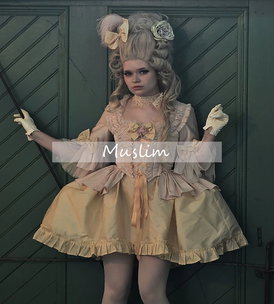 Sexy Short Rococo Prom Dress Champagne Gold Ruched 19th Century Ceremonial Evening Dress Historical European Party Customized
Sexy Short Rococo Prom Dress Champagne Gold Ruched 19th Century Ceremonial Evening Dress Historical European Party Customized