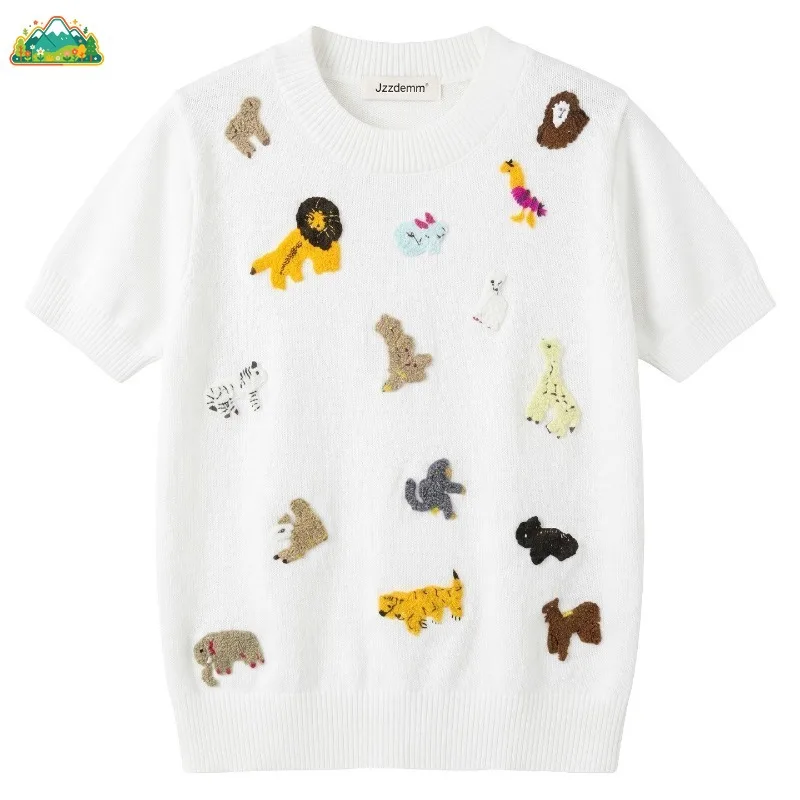 Fashionable Embroidered Animal Women's Pullover, Commuting Simple T-shirt, Summer Comfortable Thin Fine Wool Sweater
Fashionable Embroidered Animal Women's Pullover, Commuting Simple T-shirt, Summer Comfortable Thin Fine Wool Sweater