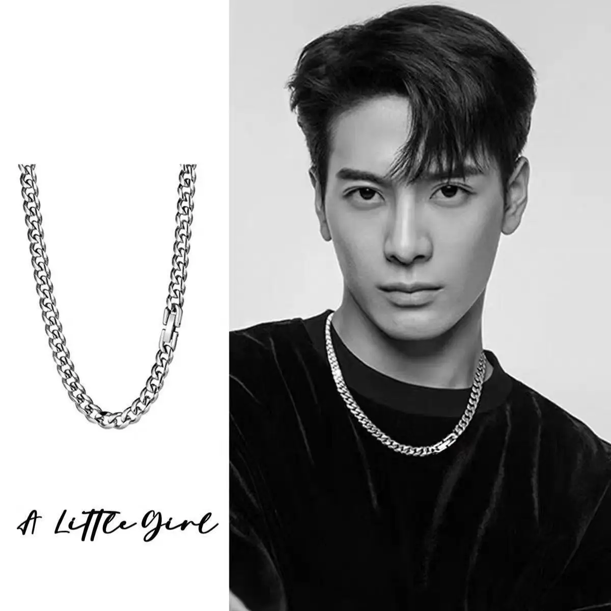 Wang Jiaer's same Cuban necklace, men's versatile trend high-end titanium steel couple necklace accessories
Wang Jiaer's same Cuban necklace, men's versatile trend high-end titanium steel couple necklace accessories