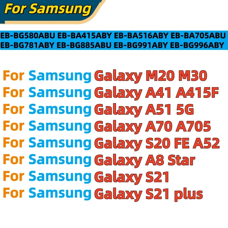 Brand New high quality Battery For Samsung Galaxy S21 S21 Ultra S21 Plus S20 FE A51 5G Note 20 Ultra A02S Fast shipping+Tools
Brand New high quality Battery For Samsung Galaxy S21 S21 Ultra S21 Plus S20 FE A51 5G Note 20 Ultra A02S Fast shipping+Tools