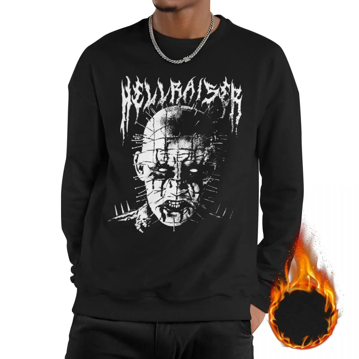 Men's Black Metal Pinhead Casual Long Sleeves Sweatshirts Fleece Lined Pullover Crewneck Sweatshirt Hoodie
Men's Black Metal Pinhead Casual Long Sleeves Sweatshirts Fleece Lined Pullover Crewneck Sweatshirt Hoodie