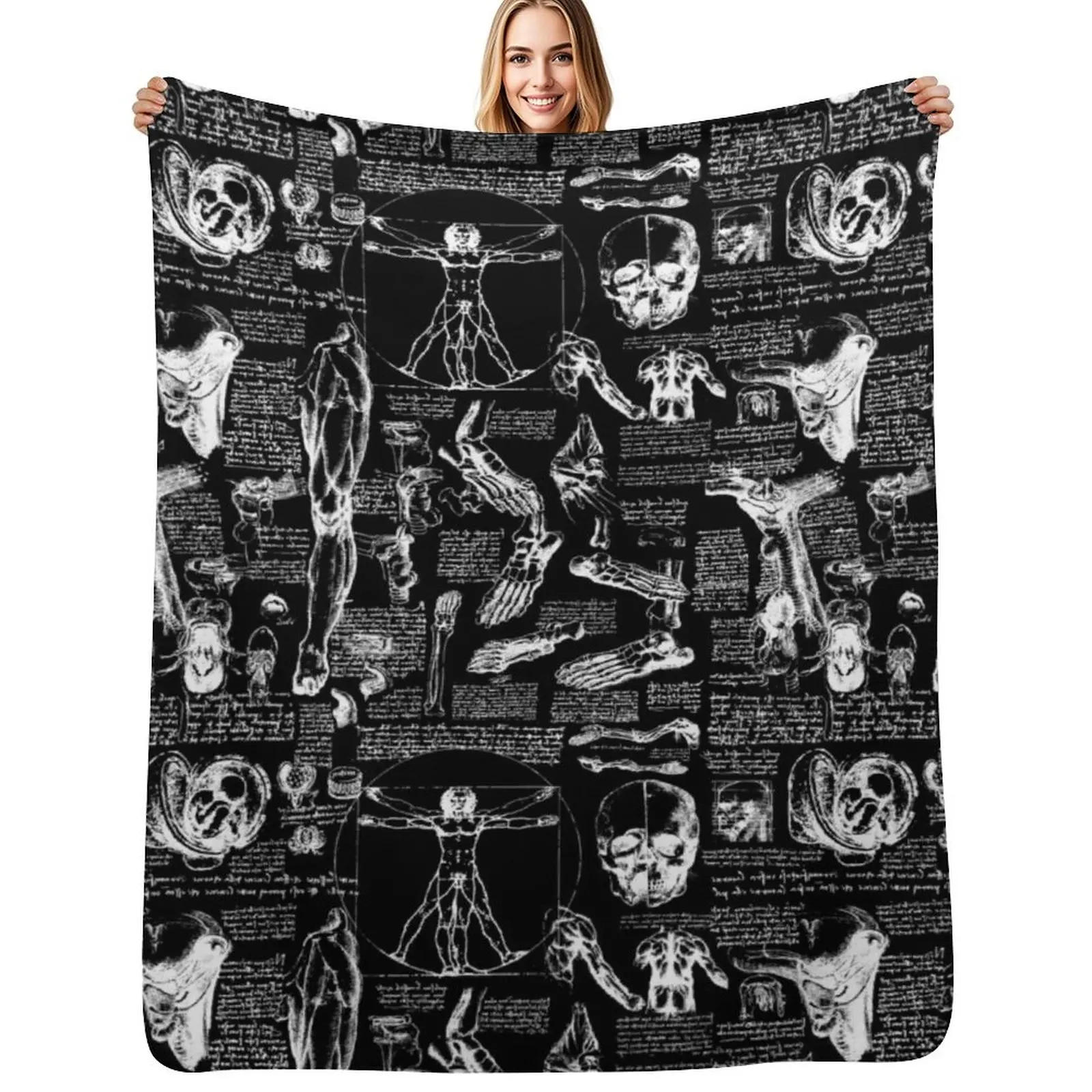 Da Vinci's Anatomy Sketches // Black Throw Blanket Warm Comfortable Blanket Gift for Parents Friends
Da Vinci's Anatomy Sketches // Black Throw Blanket Warm Comfortable Blanket Gift for Parents Friends