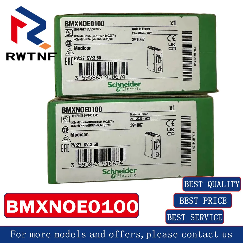 Brand New Genuine BMXNOE0100 Schneider Ethernet module, for PLC expansion,100% original warehouse stock
Brand New Genuine BMXNOE0100 Schneider Ethernet module, for PLC expansion,100% original warehouse stock