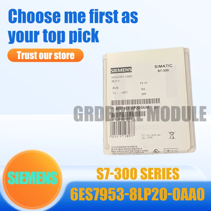 New Original SIEMENS 6ES7953-8LP20-0AA0 S7-300 8MB MMC Memory Card 3.3V
New Original SIEMENS 6ES7953-8LP20-0AA0 S7-300 8MB MMC Memory Card 3.3V