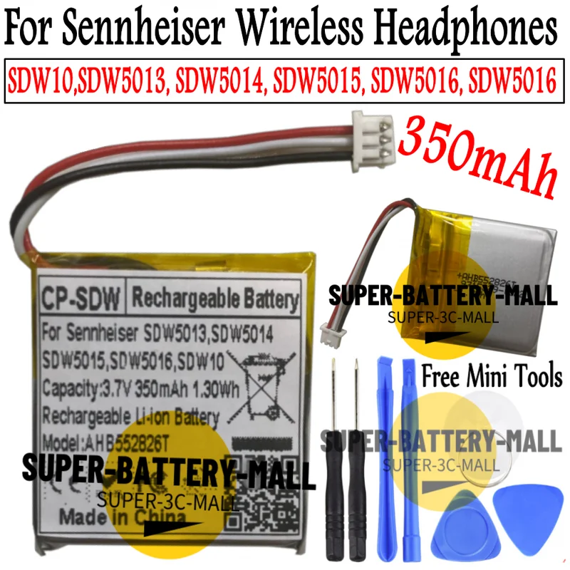 350mAh Battery For Sennheiser Wireless Headset SDW10 & 5013 & 5014 & 5015 & 5016
350mAh Battery For Sennheiser Wireless Headset SDW10 & 5013 & 5014 & 5015 & 5016