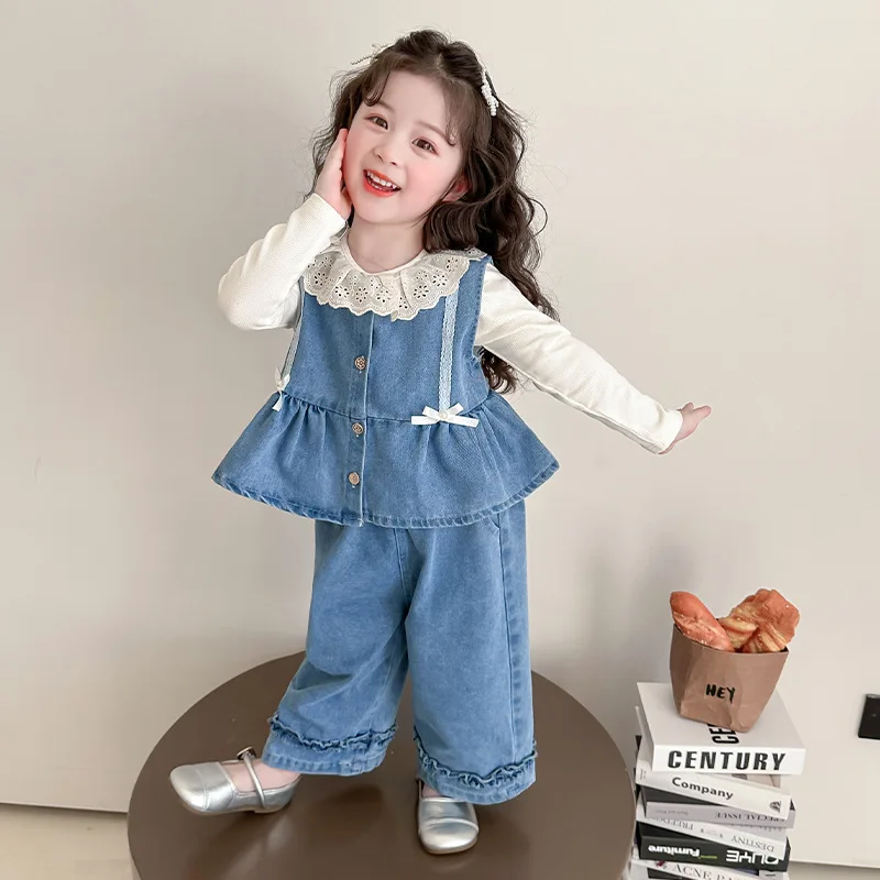 Girls' Spring Outfit Set2025New Stylish Denim Vest Fashionable Spring and Autumn Casual Women's Three-Piece Set
Girls' Spring Outfit Set2025New Stylish Denim Vest Fashionable Spring and Autumn Casual Women's Three-Piece Set