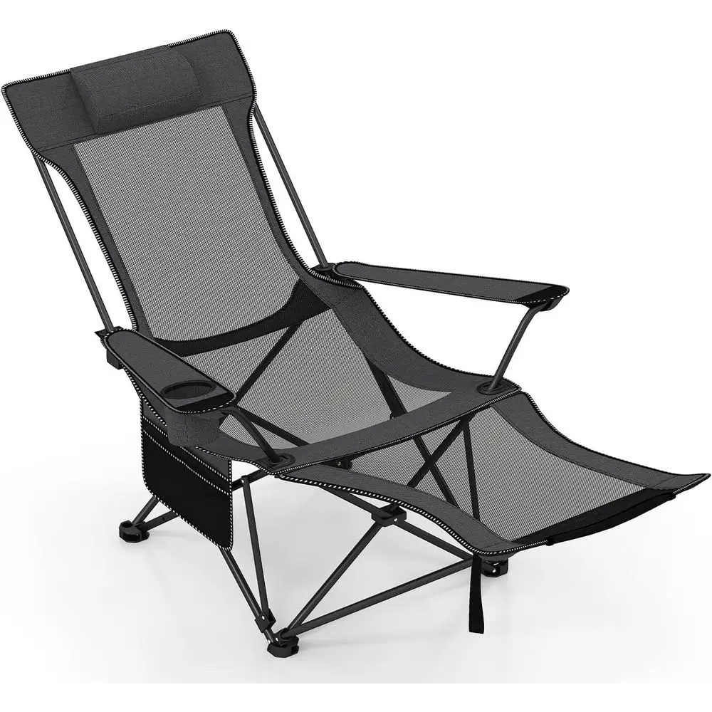 Portable Reclining Beach Chair with Footrest, Adjustable Backrest, Storage, and Cup Holder for Adults, 330 lbs Capacity, Grey
Portable Reclining Beach Chair with Footrest, Adjustable Backrest, Storage, and Cup Holder for Adults, 330 lbs Capacity, Grey