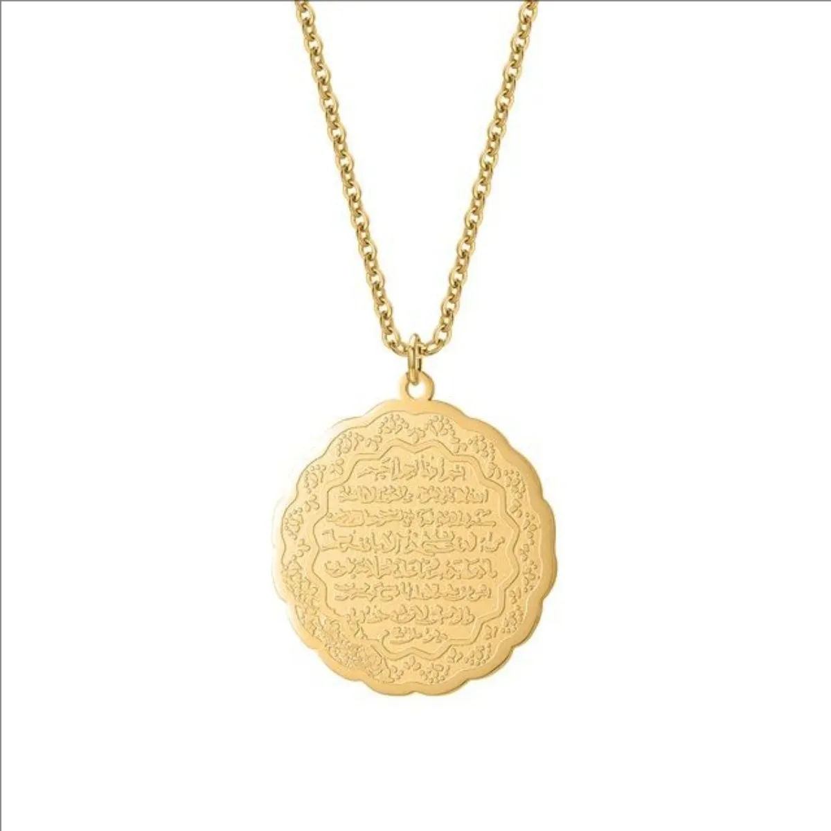 Fashion Muslim Necklace Stainless Steel 18K Gold-Plated Lace Pendant Jewelry For Women Gift Eid Necklace
Fashion Muslim Necklace Stainless Steel 18K Gold-Plated Lace Pendant Jewelry For Women Gift Eid Necklace