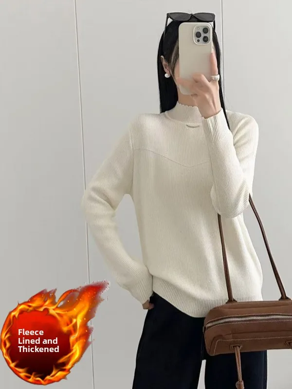 Thickened Fleece Lined Integrated Knitted Sweater Women's High Collar Base Layer Half High Neck Pure Desire Luxury Feel Inner...
Thickened Fleece Lined Integrated Knitted Sweater Women's High Collar Base Layer Half High Neck Pure Desire Luxury Feel Inner...