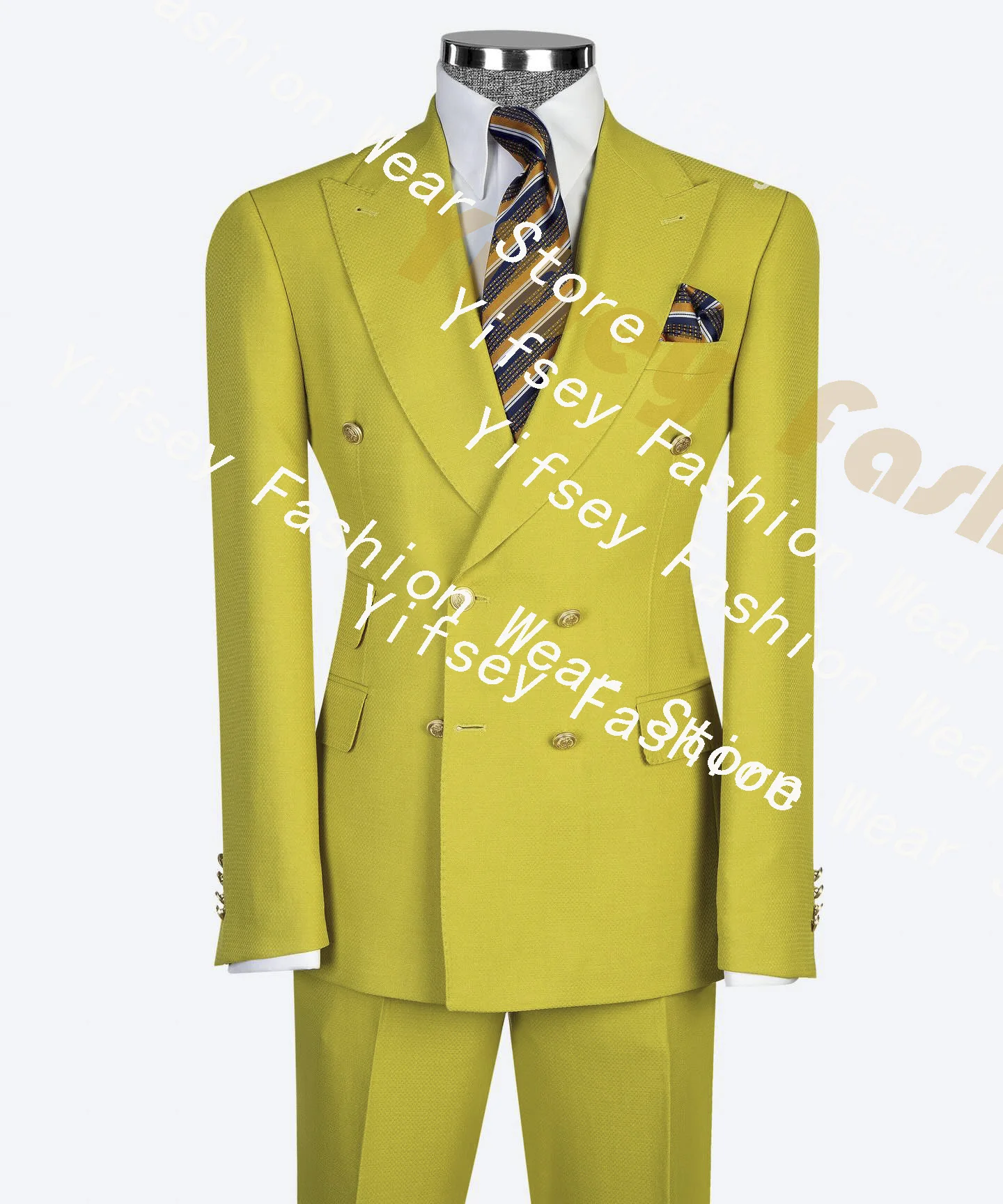 Yellow Men's Suit Flap Pockets Blazer Trousers Costume Homme Peak Lapel Jacket Pants Sets Wedding Outfit Dinner Party Wear 2pcs
Yellow Men's Suit Flap Pockets Blazer Trousers Costume Homme Peak Lapel Jacket Pants Sets Wedding Outfit Dinner Party Wear 2pcs