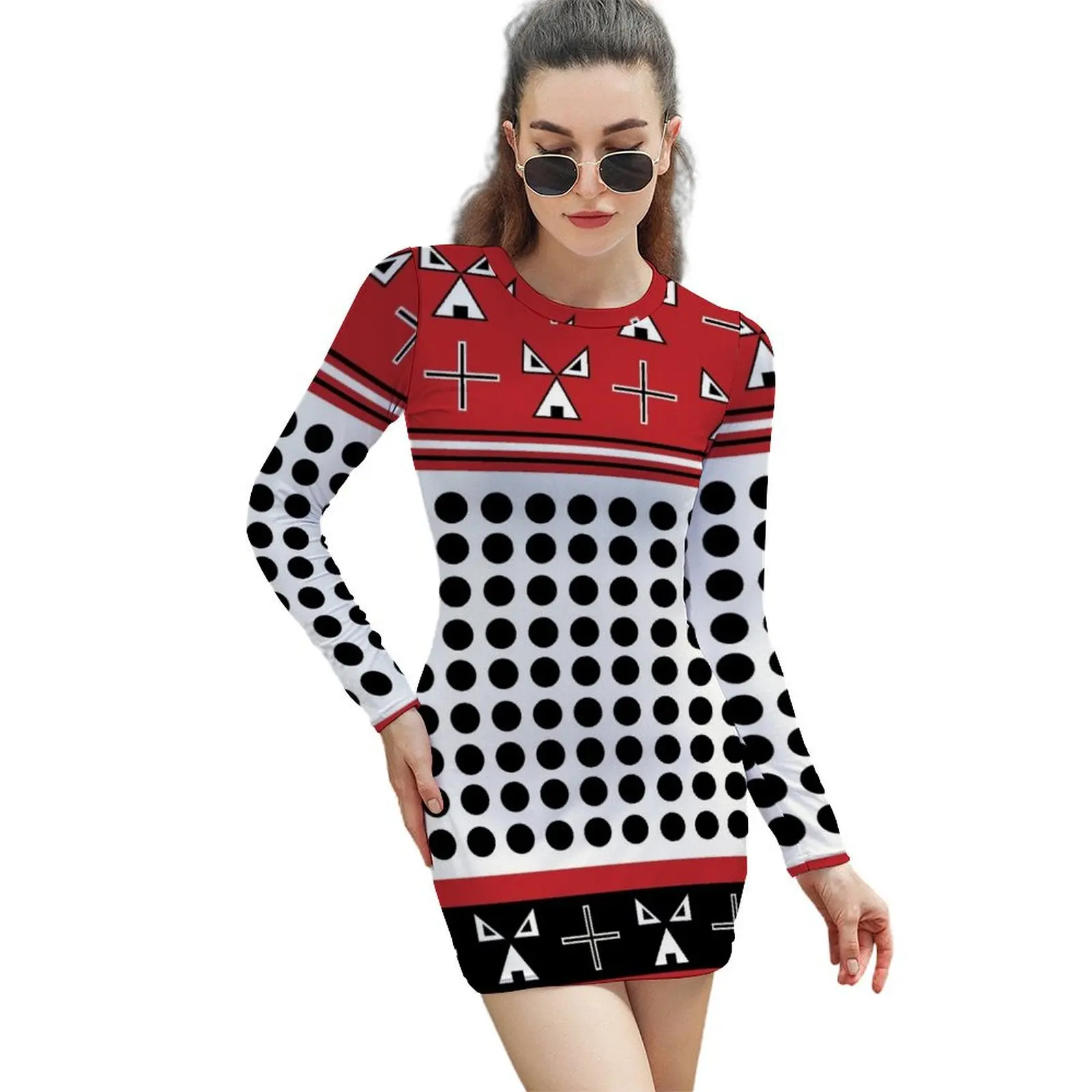 Crosses and Tipis Long-Sleeved Sheath Dress party dresses woman women's clothing korea stylish women dress
Crosses and Tipis Long-Sleeved Sheath Dress party dresses woman women's clothing korea stylish women dress