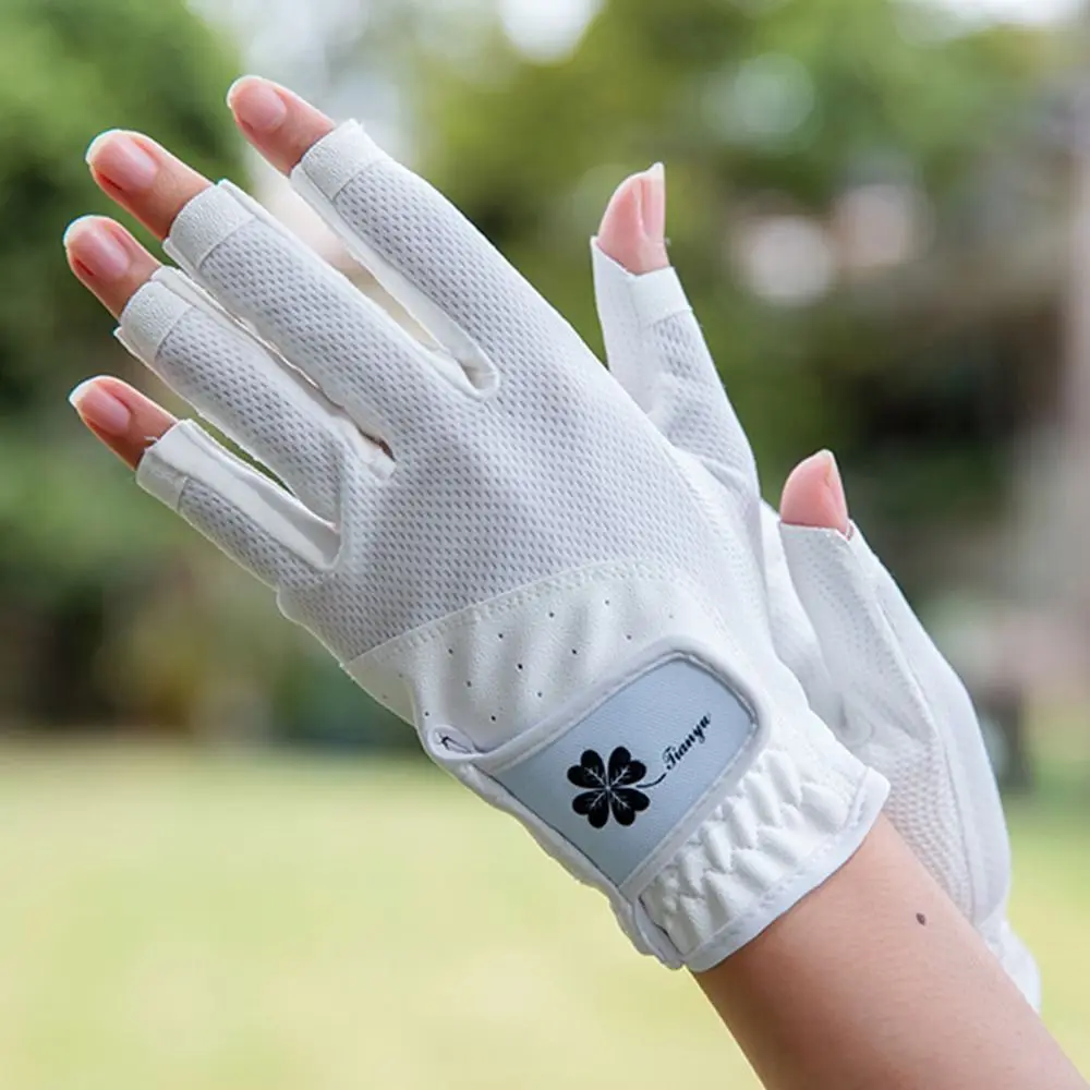 Comfortable Women's Sport Gloves Breathable Fingerless Fingerless Golf Gloves Non-slip Left Right Hand Golf Mittens
Comfortable Women's Sport Gloves Breathable Fingerless Fingerless Golf Gloves Non-slip Left Right Hand Golf Mittens