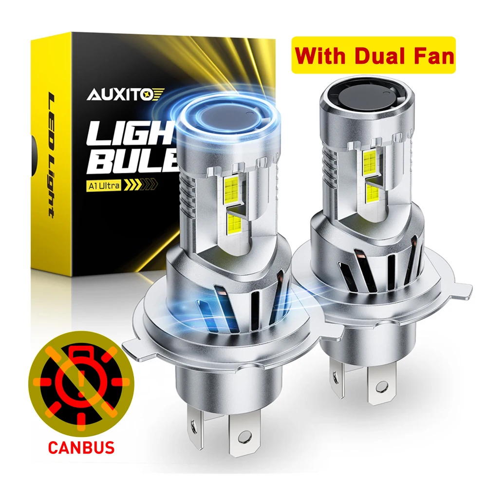 AUXITO 2Pcs Turbo LED H4 9003 LED High Low Beam Headlight Bulbs Canbus with Dual Fan Car Lights NO Error 80W High Power 25000LM
AUXITO 2Pcs Turbo LED H4 9003 LED High Low Beam Headlight Bulbs Canbus with Dual Fan Car Lights NO Error 80W High Power 25000LM