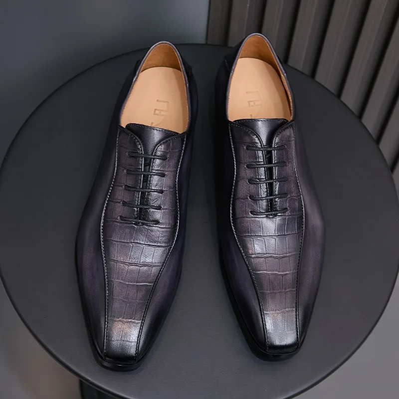 British Style Mens Wedding Shoes Luxury Handmade Quality 2026 Autumn Fashion Crocodile Pattern Daily Business Office Shoes Man
British Style Mens Wedding Shoes Luxury Handmade Quality 2026 Autumn Fashion Crocodile Pattern Daily Business Office Shoes Man