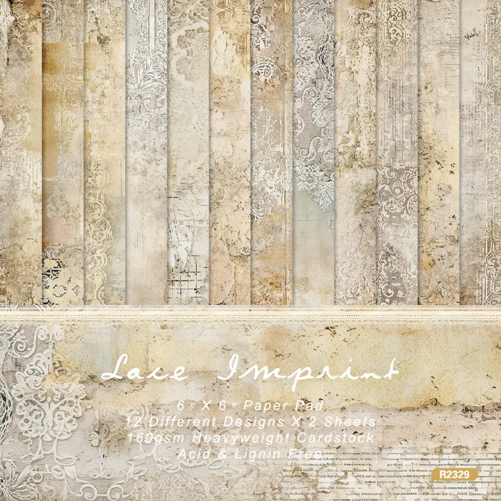 Alinacutle Lace Imprint Paper Pack 24 sheets 6" Patterned Paper Pad For Scrapbooking Handmade Craft Background Paper Pad
Alinacutle Lace Imprint Paper Pack 24 sheets 6" Patterned Paper Pad For Scrapbooking Handmade Craft Background Paper Pad