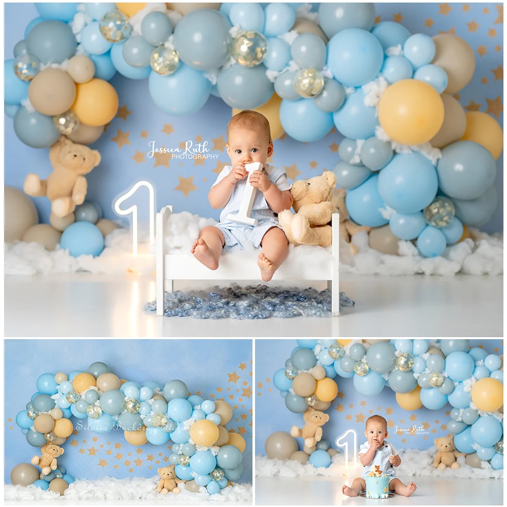 Twinkle Stars Bears Backdrop Photography Children Birthday Cake Smash Background Blue Balloon Decoration Photo Studio Props
Twinkle Stars Bears Backdrop Photography Children Birthday Cake Smash Background Blue Balloon Decoration Photo Studio Props