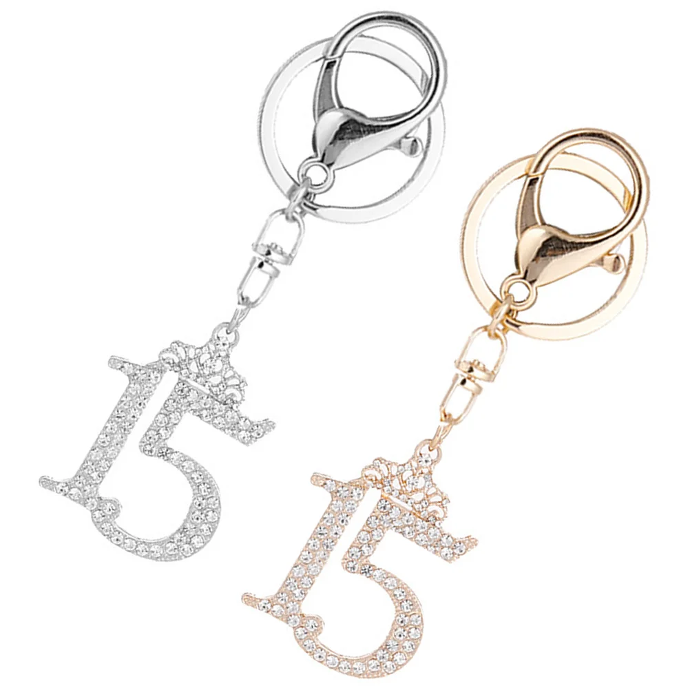 2 Pcs Metal Diamond Crown Number 15 Keychain Women's Elegant 2pcs (Gold+Silver) Car Decor Hanging Pendant Bag Ornament Alloy
2 Pcs Metal Diamond Crown Number 15 Keychain Women's Elegant 2pcs (Gold+Silver) Car Decor Hanging Pendant Bag Ornament Alloy