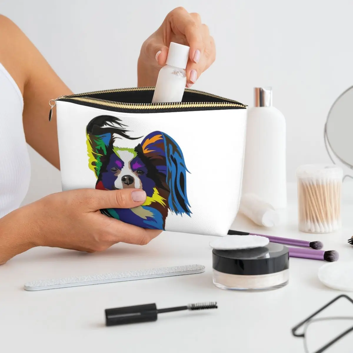 Papillon Dog Women Cosmetic Bags Travel Makeup Organizer Pouch Toiletry Storage Dopp Kit Box
Papillon Dog Women Cosmetic Bags Travel Makeup Organizer Pouch Toiletry Storage Dopp Kit Box