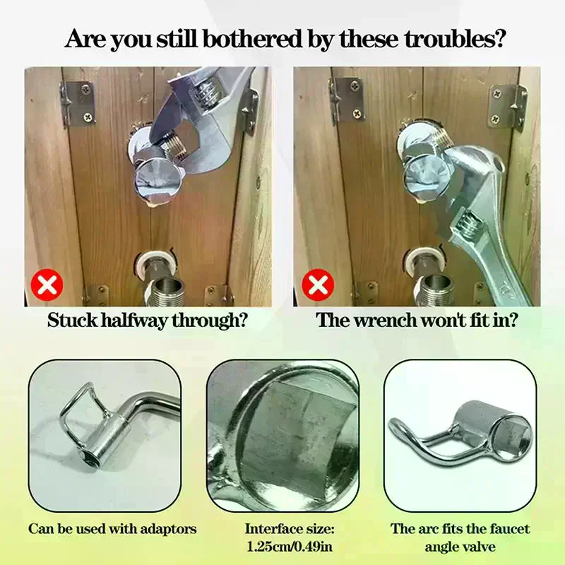 Compact Angle Valve Wrench Mini Manual Tool For Tightening/Removing Bathroom Faucets & Angle Valves In Tight Spaces