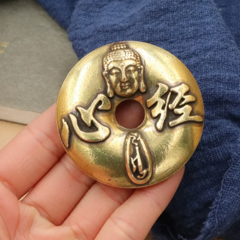 Antique Brass Relief Heart Sutra Buddha Head - Traditional Peace Buckle Paperweight, Zen Desk Decor & handle piece
Antique Brass Relief Heart Sutra Buddha Head - Traditional Peace Buckle Paperweight, Zen Desk Decor & handle piece