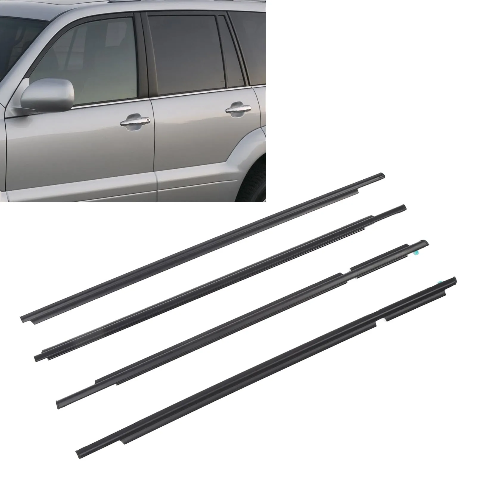 4Pcs Car Window Weatherstrip Seal Trim Belt 75711 60061 Replacement For TOYOTA Land Cruiser Prado 120 Series 2003 To 2009
4Pcs Car Window Weatherstrip Seal Trim Belt 75711 60061 Replacement For TOYOTA Land Cruiser Prado 120 Series 2003 To 2009