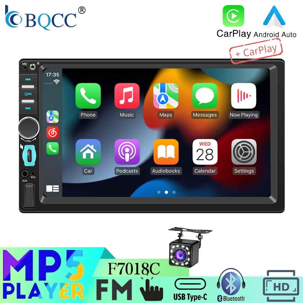 Автомагнитола BQCC 7'' 2Din универсальная с Bluetooth, FM, RDS, беспроводным CarPlay и Android Auto, мультимедийная аудиосистема
Автомагнитола BQCC 7'' 2Din универсальная с Bluetooth, FM, RDS, беспроводным CarPlay и Android Auto, мультимедийная аудиосистема
