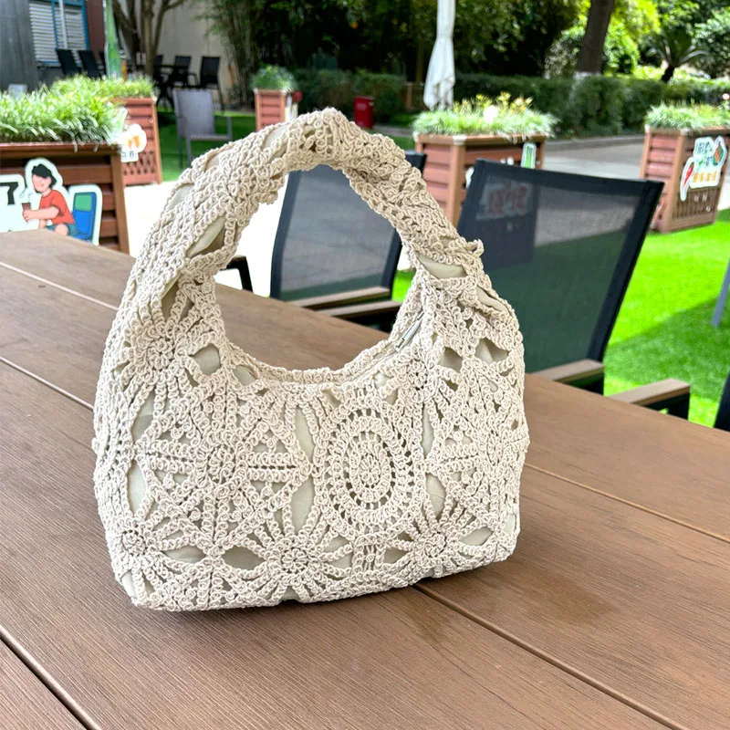 Crochet Handbag Lace Hollow-Out Women Underarm Tote Bag Bolsa Feminina Shopping Bag Fashion Knit Shoulder Bag
Crochet Handbag Lace Hollow-Out Women Underarm Tote Bag Bolsa Feminina Shopping Bag Fashion Knit Shoulder Bag