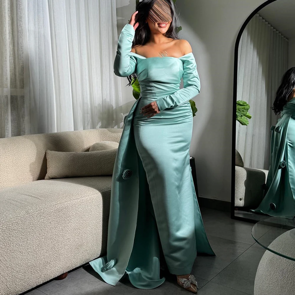 Customized Modern Satin Off the Shoulder Evening Dress Fashion Boat Neck Straight Long Sleeves Floor Length Vestidos D
Customized Modern Satin Off the Shoulder Evening Dress Fashion Boat Neck Straight Long Sleeves Floor Length Vestidos D