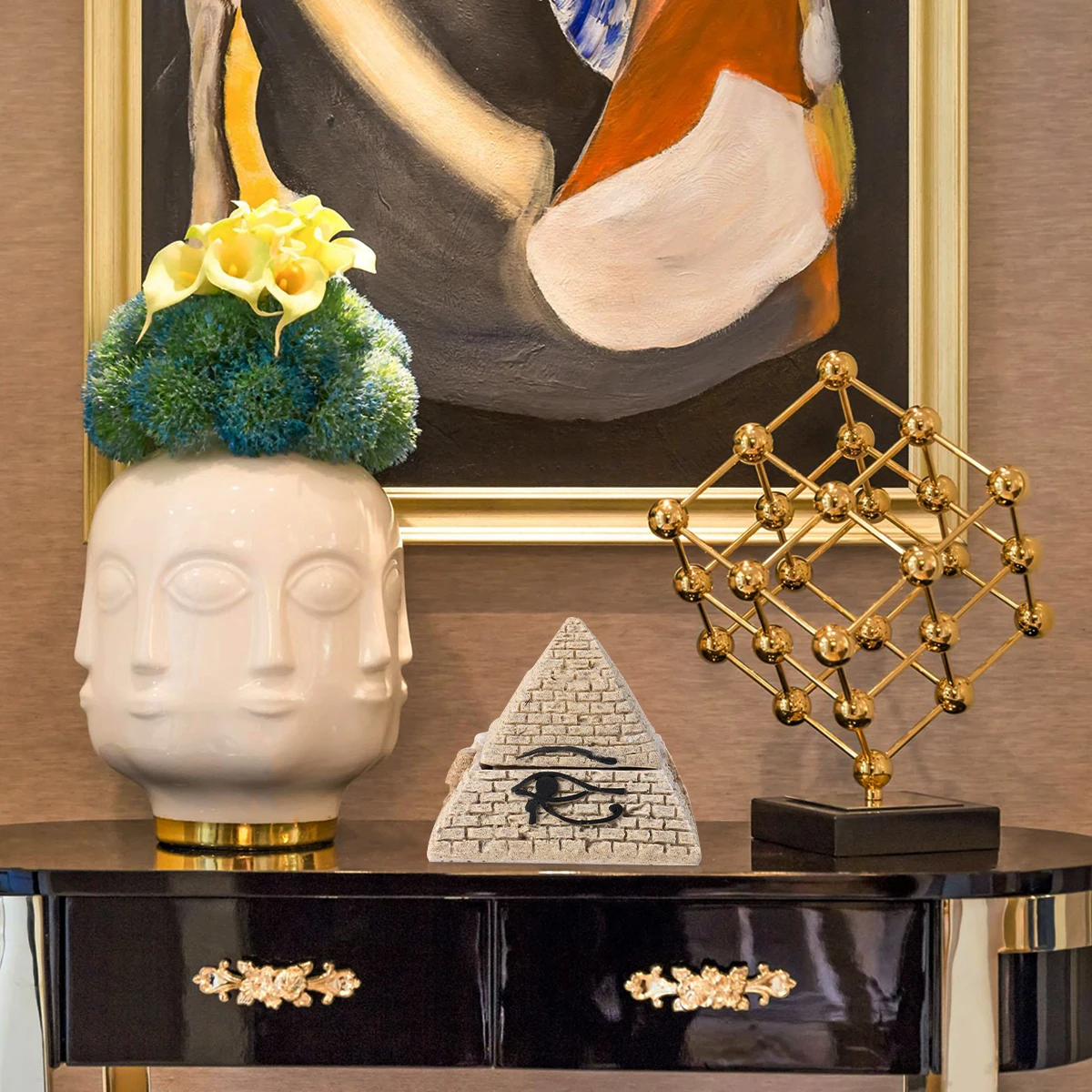 Vintage Pyramid Ornament Resin Sandstone Design Jewelry Storage Box Home Decor Resin Pyramid Jewelry Storage Box
Vintage Pyramid Ornament Resin Sandstone Design Jewelry Storage Box Home Decor Resin Pyramid Jewelry Storage Box