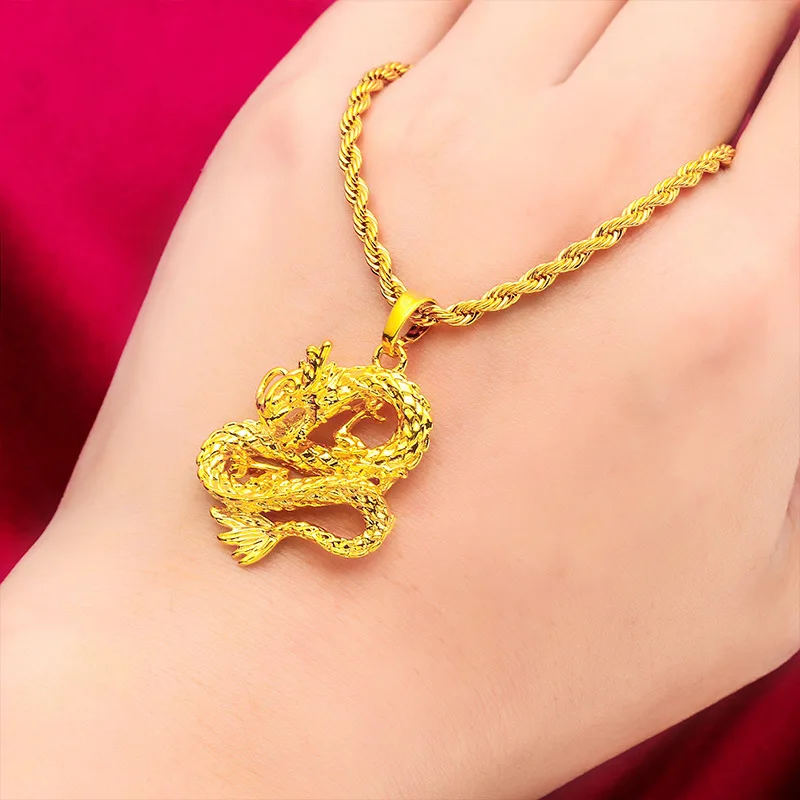 60cm Fashionable Dragon Twist Chain for Men (24K AU999) - Ancient Chiseled Dragon Twist, Gradient Gold Chain, Traditional Event
60cm Fashionable Dragon Twist Chain for Men (24K AU999) - Ancient Chiseled Dragon Twist, Gradient Gold Chain, Traditional Event